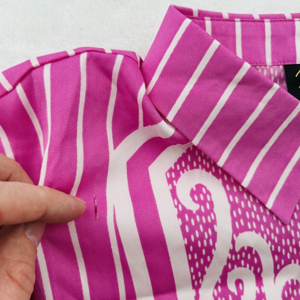 Bob Mackie Shirt Womens Extra Large Pink Button Up Western Cowboy Ladies NEW! - Picture 10 of 16